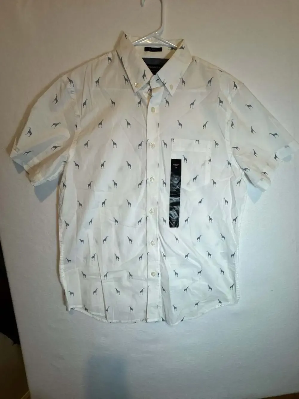 Banana Republic Slim Fit SS Giraffe Print Button-Down Medium NWT